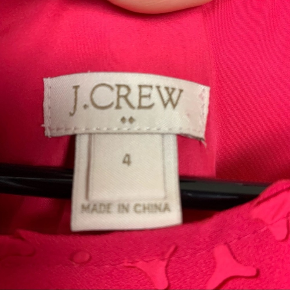 J Crew pink laser cut overlay cap sleeve summer dress size 4 - Picture 3 of 6